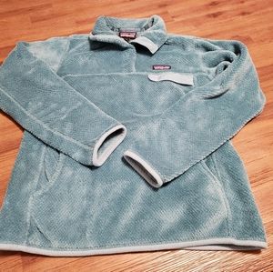 Teal Patagonia pull over fleece 1/4 snap